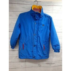 Vtg LL Bean Kids Sz 10 -12 Penobscot Parka Blue Nylon Winter Goose Down Jacket